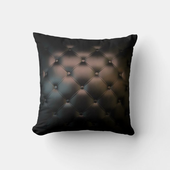 Gorgeous Black Leather Texture Cushion (Front)
