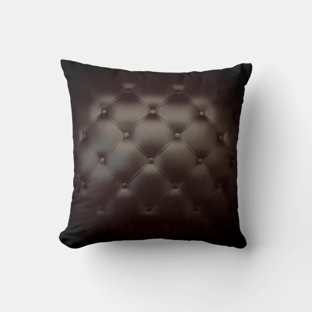 Gorgeous Black Leather Texture Throw Pillow (Front)