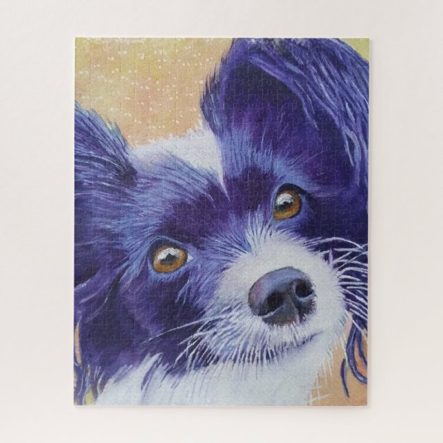 Gorgeous Black Papillon Puppy Jigsaw Puzzle (Vertical)
