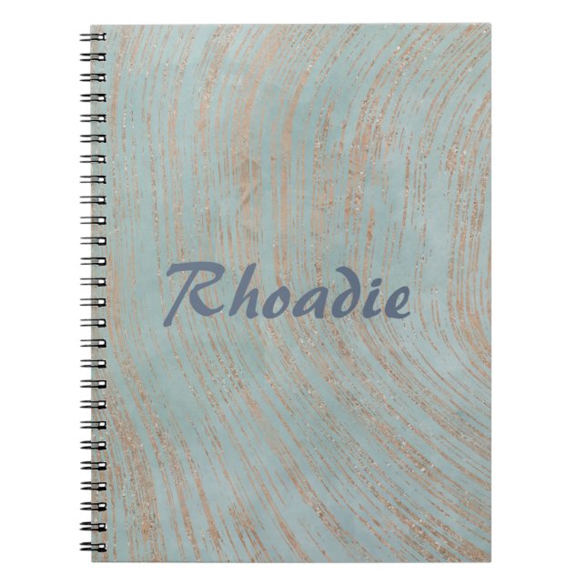 Gorgeous Blue and Copper Marble Notebook (Front)