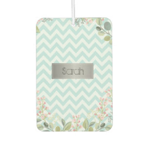 Gorgeous Blue And White Background, Cool Flowers  Car Air Freshener