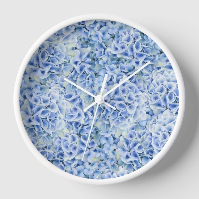 Gorgeous blue hydrangeas - floral pattern  clock (Front)