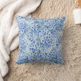 Gorgeous blue hydrangeas - floral pattern  cushion