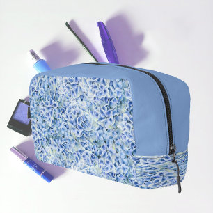 Gorgeous blue hydrangeas - floral pattern dopp kit