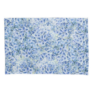 Gorgeous blue hydrangeas - floral pattern  pillowcase