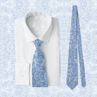 Gorgeous blue hydrangeas - floral pattern  tie