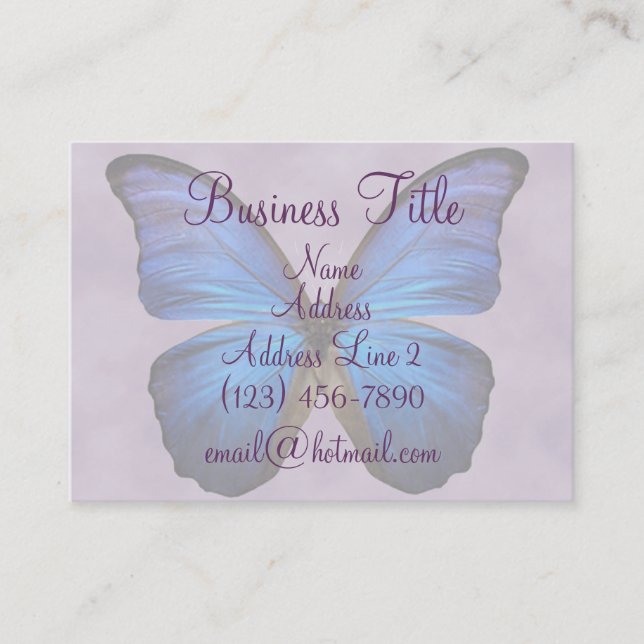 Gorgeous Blue Morpho Butterfly Business Cards (Front)