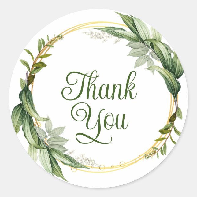 Gorgeous blue thank you stickers (Front)