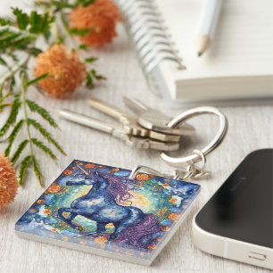 Gorgeous Blue Unicorn Key Ring