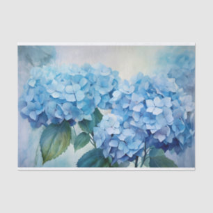 Gorgeous Blue Watercolor Hydrangea Decoupage Tissue Paper