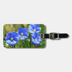Gorgeous Blue Wildflowers Pop Against Green Grass Luggage Tag