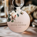 Gorgeous Blush Beige Oil Rose Bridal Shower Key Ring<br><div class="desc">Gorgeous Blush Beige Oil Rose Bridal Shower keychain!</div>