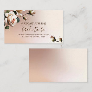 Gorgeous Blush Beige Oil Rose Bridal Shower Recipe Enclosure Card