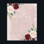 Gorgeous Blush Burgundy Budget Wedding Invitation<br><div class="desc">Gorgeous Blush Burgundy Budget Wedding Invitation

Amazing value for those on a budget for their wedding.

Also available as standard invitation and digital - see matching collection below.</div>