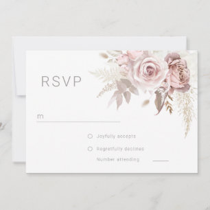 Gorgeous Blush Floral Wedding Digtial RSVP Invitation