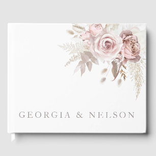 Gorgeous Blush Floral Wedding Guest Book