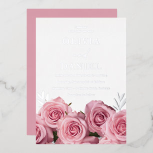 Gorgeous Blush Pink Roses Wedding Silver 