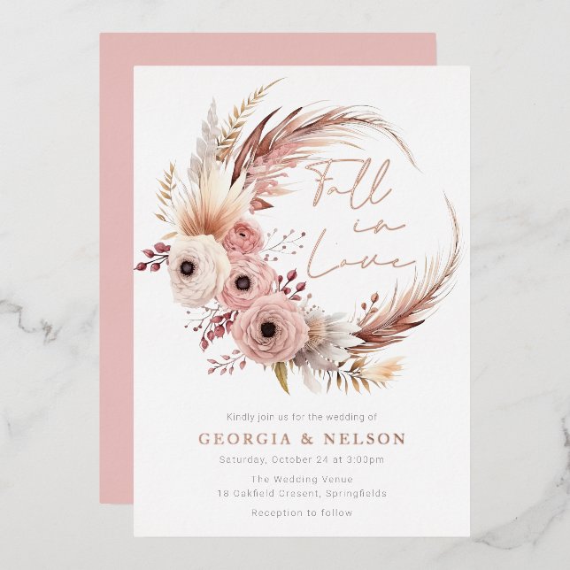 Gorgeous Bohemian Wreath Fall In Love Wedding  (Front/Back)