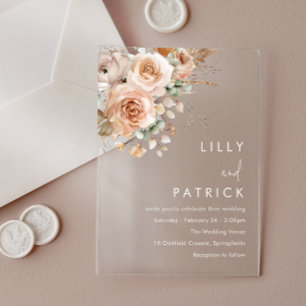 Gorgeous Boho Floral Wedding Invitation