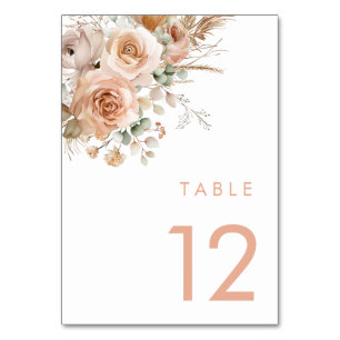 Gorgeous Boho Floral Wedding Invitation Table Number