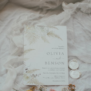 Gorgeous Boho & Ivory Floral Wedding  Invitation