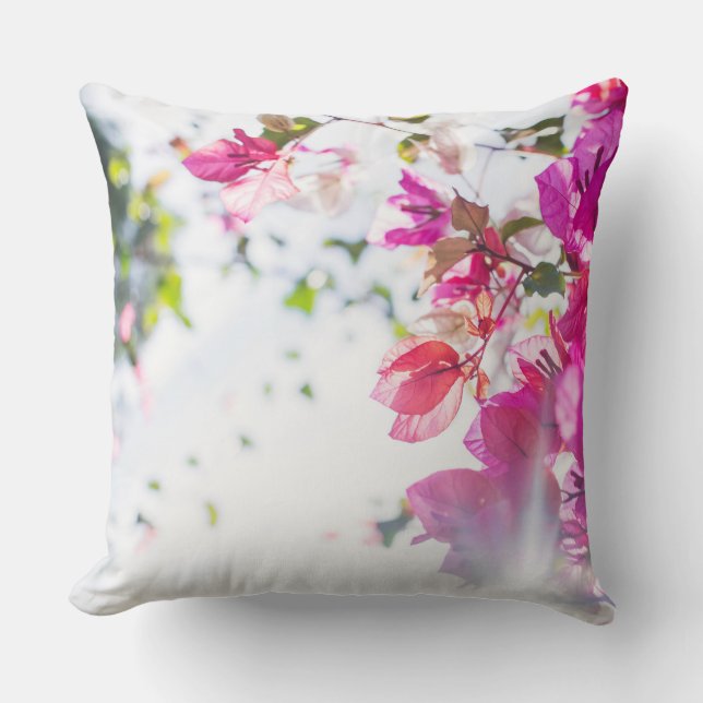 Gorgeous Bougainvillea Flowers Throw Pillow (Front)
