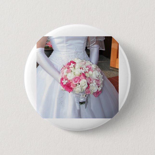 GORGEOUS BOUQUET 6 CM ROUND BADGE (Front)