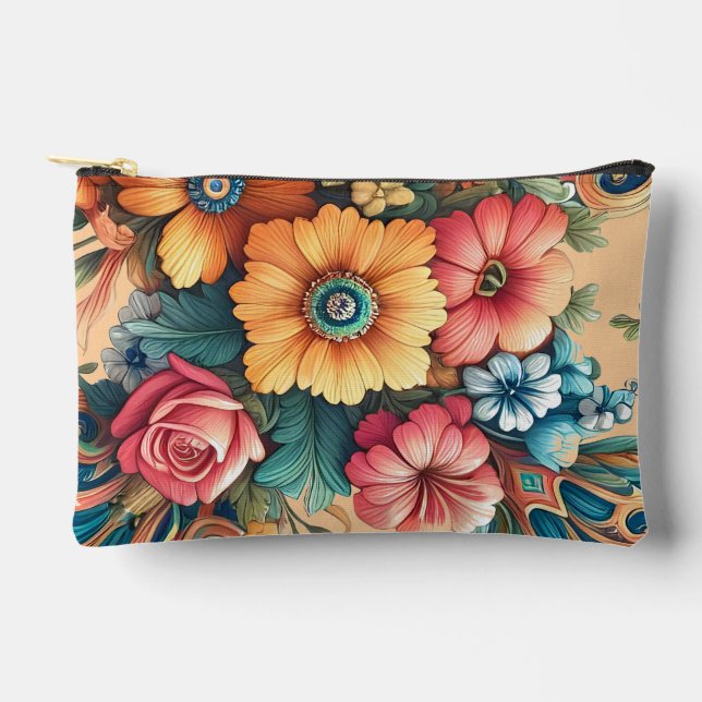 Gorgeous Bouquet of Flowers Accessory Pouch (Front)