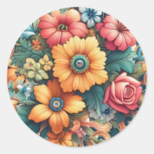 Gorgeous Bouquet of Flowers Classic Round Sticker