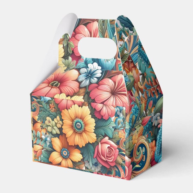 Gorgeous Bouquet of Flowers Favour Box (Front Side)