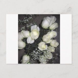 GORGEOUS BOUQUET OF WHITE ROSES POSTCARD