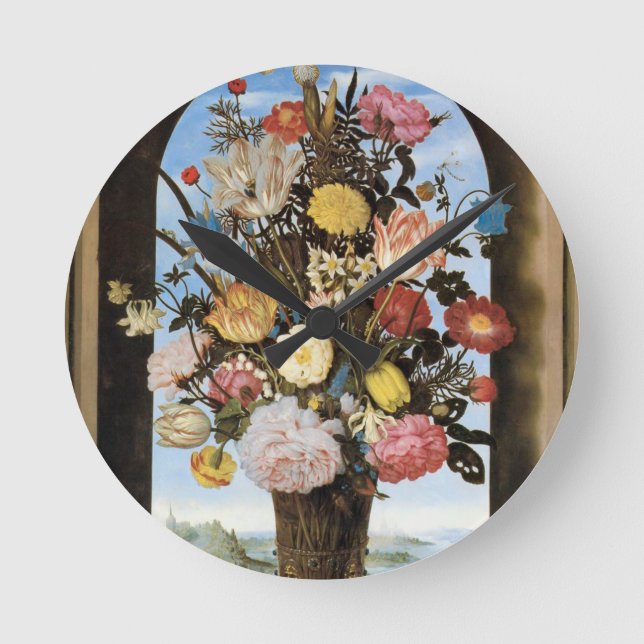 GORGEOUS BOUQUET ROUND CLOCK (Front)