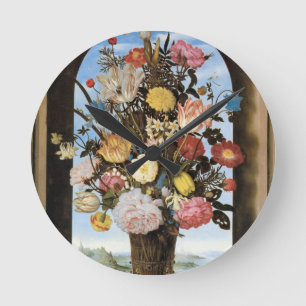 GORGEOUS BOUQUET ROUND CLOCK