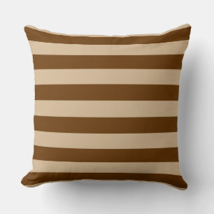 Gorgeous Brown and Tan Stripes Pattern Cushion