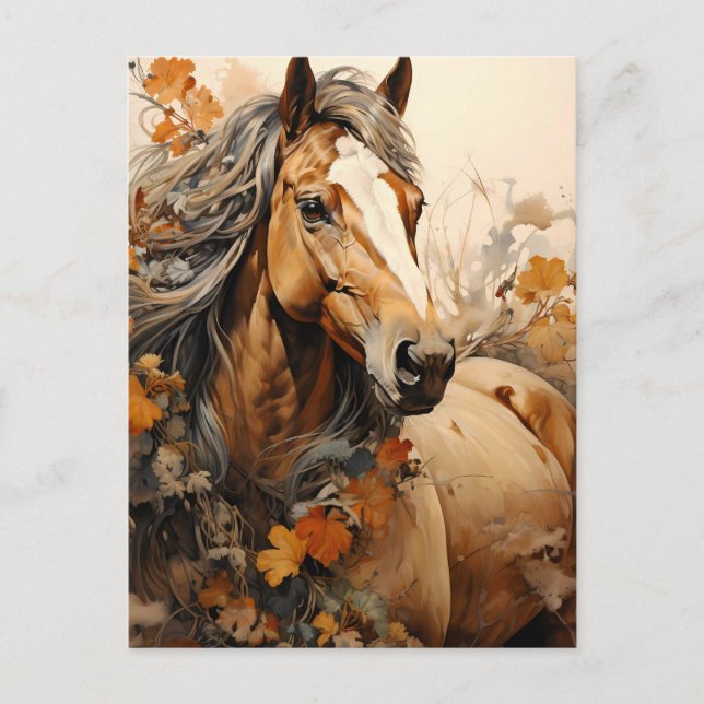 Gorgeous Brown Horse AI Art Postcard (Front)