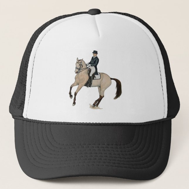 Gorgeous Buckskin Dressage Horse Art Trucker Hat (Front)