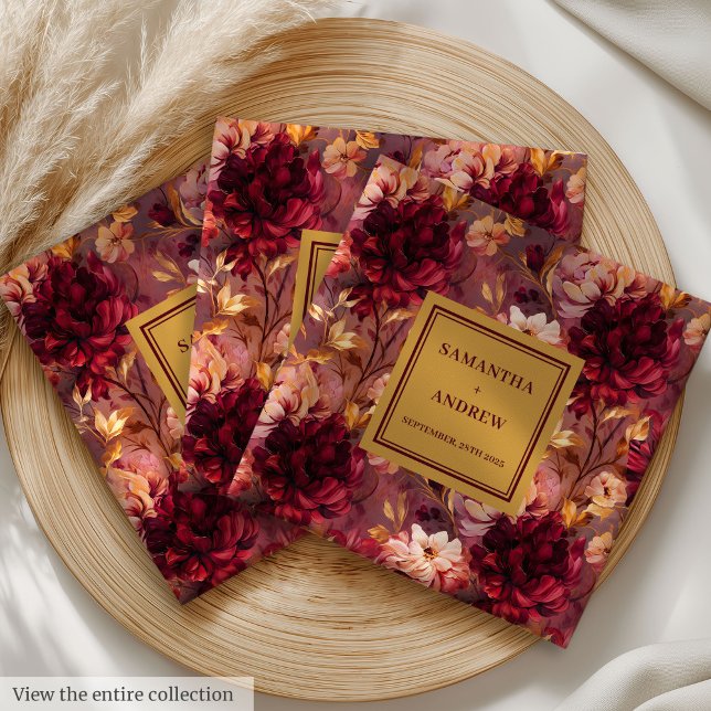 Gorgeous Burgundy Gold Wedding Reception Napkins (Gorgeous Burgundy Gold Wedding Reception Napkins)