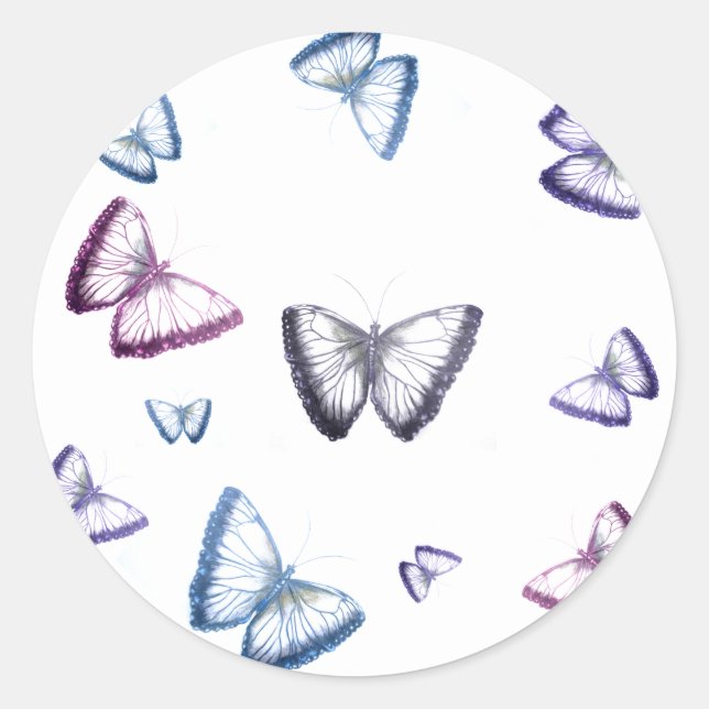 Gorgeous Butterflies Classic Round Sticker (Front)