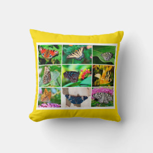 Gorgeous Butterflies Collage, 9 Photos Cushion