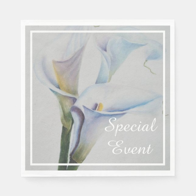 Gorgeous Calla Lilies Party Napkin (Front)