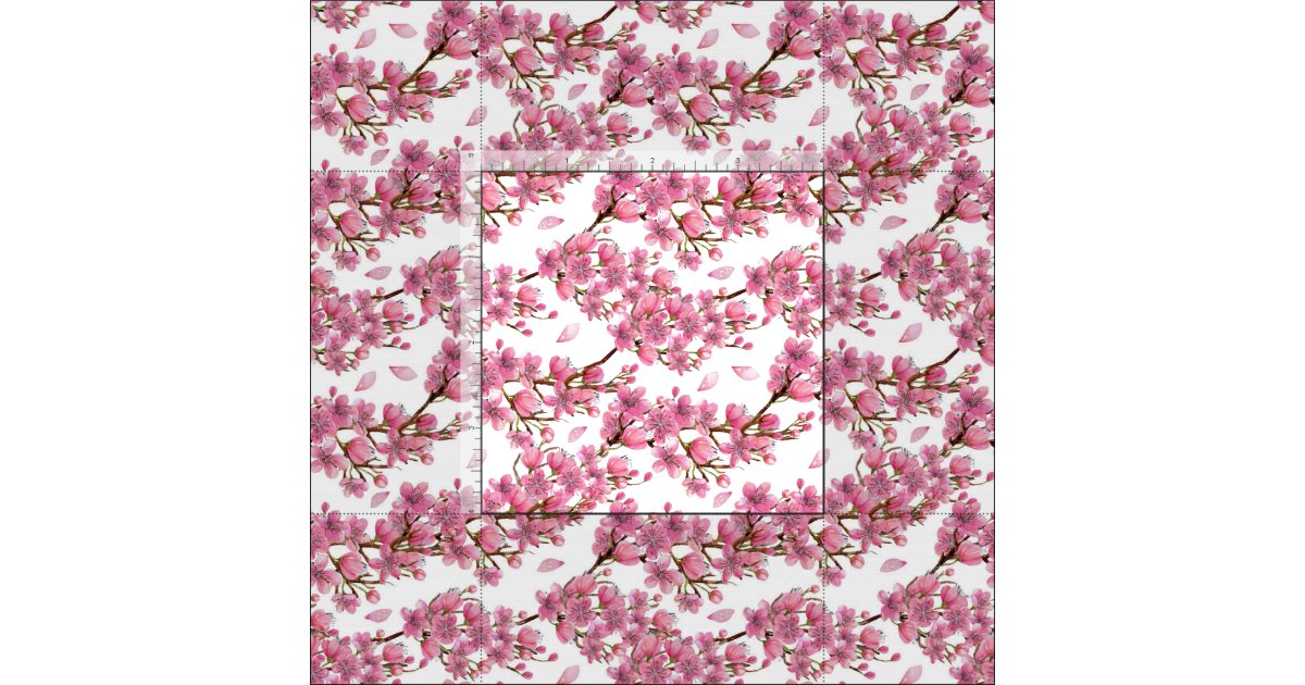 Gorgeous Cherry Blossom Pattern Fabric | Zazzle.com.au