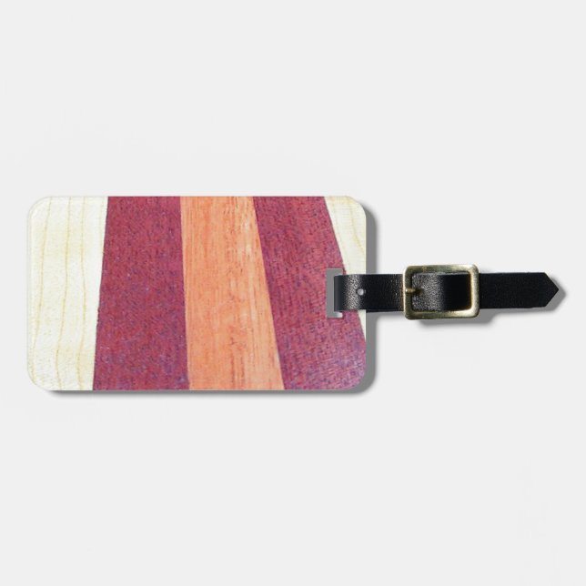 GORGEOUS CHERRY WOODS LUGGAGE TAG (Front Horizontal)