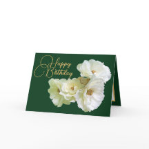 Gorgeous Chic White Rose Floral Bouquet Birthday