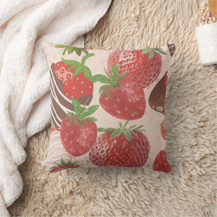 Gorgeous chocolate dipped strawberry design cushion