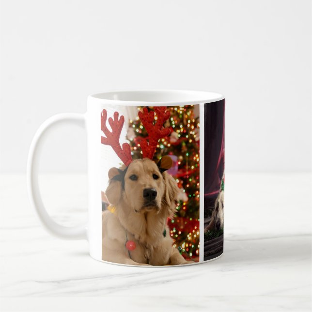 Gorgeous  Christmas Dog Photo Collage Mug (Left)