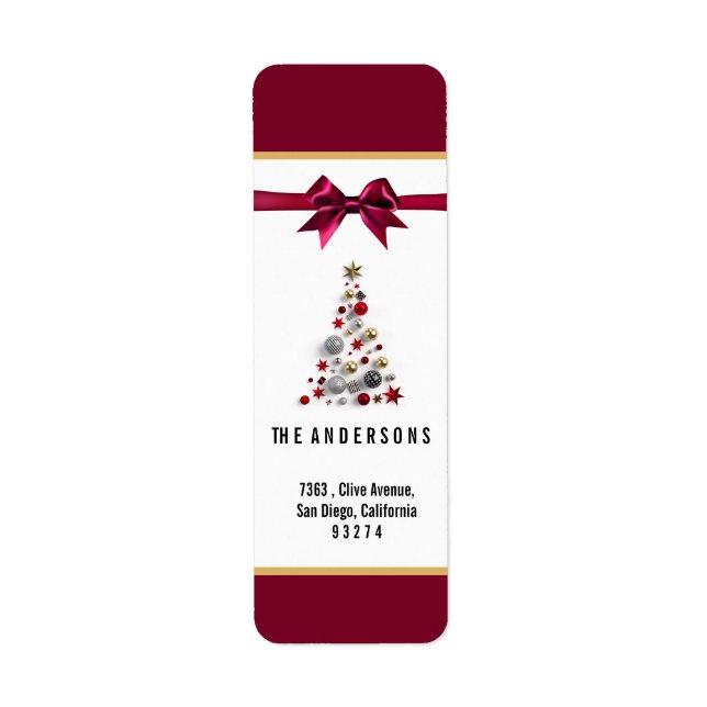 Gorgeous Christmas Return Address Label (Front)