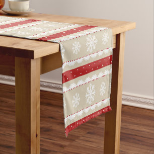 Gorgeous Christmas Snowflakes Pattern Short Table Runner
