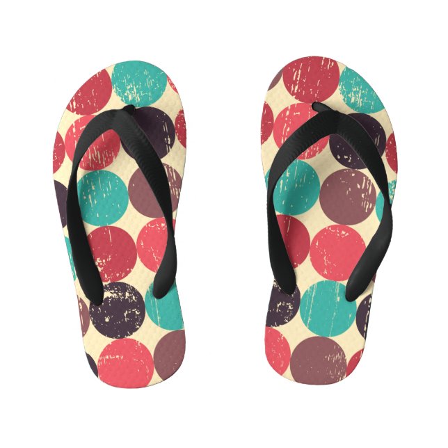 Gorgeous Circle Pattern Wallpaper Kid's Thongs (Footbed)
