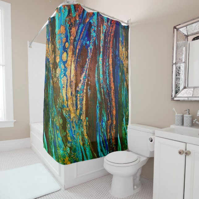 Gorgeous clue  shower curtain (In Situ)