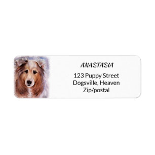 GORGEOUS COLLIE RETURN ADDRESS LABEL